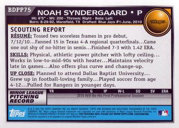 2010 Bowman Draft Picks & Prospects - Prospects #BDPP75 Noah Syndergaard Back