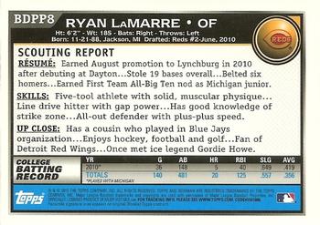 2010 Bowman Draft Picks & Prospects - Prospects Gold #BDPP8 Ryan LaMarre Back