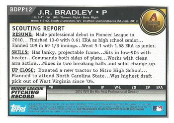 2010 Bowman Draft Picks & Prospects - Prospects Gold #BDPP12 J.R. Bradley Back