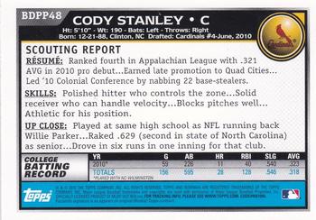 2010 Bowman Draft Picks & Prospects - Prospects Gold #BDPP48 Cody Stanley Back