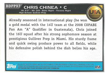 2010 Bowman Draft Picks & Prospects - Prospects Gold #BDPP97 Chris Chinea Back
