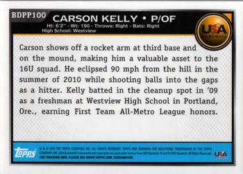 2010 Bowman Draft Picks & Prospects - Prospects Gold #BDPP100 Carson Kelly Back