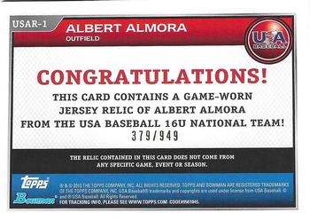 2010 Bowman Draft Picks & Prospects - USA Baseball Jerseys #USAR-1 Albert Almora Back
