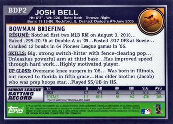 2010 Bowman Draft Picks & Prospects - Chrome #BDP2 Josh Bell Back