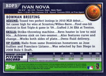 2010 Bowman Draft Picks & Prospects - Chrome #BDP3 Ivan Nova Back