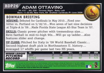 2010 Bowman Draft Picks & Prospects - Chrome #BDP26 Adam Ottavino Back