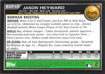 2010 Bowman Draft Picks & Prospects - Chrome #BDP40 Jason Heyward Back