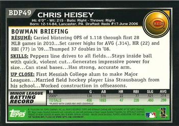 2010 Bowman Draft Picks & Prospects - Chrome #BDP49 Chris Heisey Back