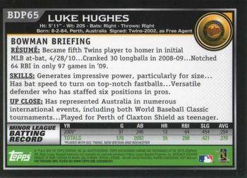 2010 Bowman Draft Picks & Prospects - Chrome #BDP65 Luke Hughes Back