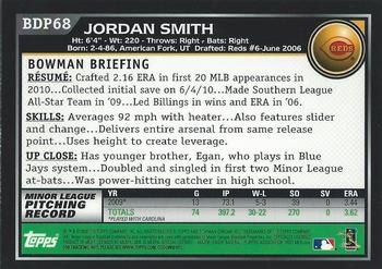 2010 Bowman Draft Picks & Prospects - Chrome #BDP68 Jordan Smith Back
