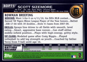 2010 Bowman Draft Picks & Prospects - Chrome #BDP71 Scott Sizemore Back