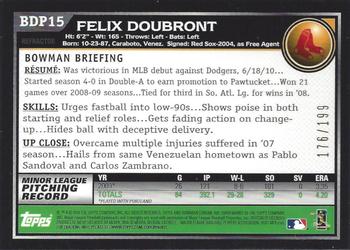 2010 Bowman Draft Picks & Prospects - Chrome Blue Refractors #BDP15 Felix Doubront Back