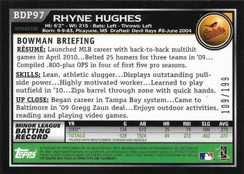 2010 Bowman Draft Picks & Prospects - Chrome Blue Refractors #BDP97 Rhyne Hughes Back