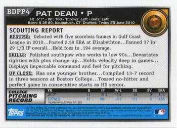 2010 Bowman Draft Picks & Prospects - Chrome Prospects #BDPP4 Pat Dean Back