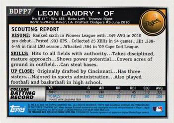 2010 Bowman Draft Picks & Prospects - Chrome Prospects #BDPP7 Leon Landry Back