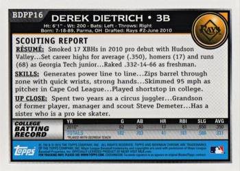 2010 Bowman Draft Picks & Prospects - Chrome Prospects #BDPP16 Derek Dietrich Back