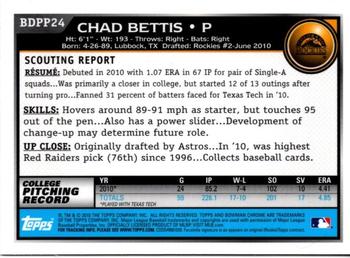 2010 Bowman Draft Picks & Prospects - Chrome Prospects #BDPP24 Chad Bettis Back