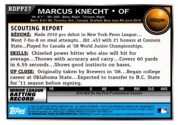2010 Bowman Draft Picks & Prospects - Chrome Prospects #BDPP27 Marcus Knecht Back