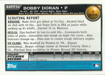 2010 Bowman Draft Picks & Prospects - Chrome Prospects #BDPP34 Bobby Doran Back