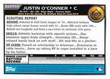 2010 Bowman Draft Picks & Prospects - Chrome Prospects #BDPP69 Justin O'Conner Back