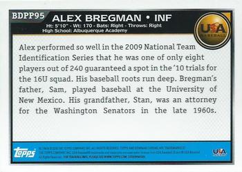 2010 Bowman Draft Picks & Prospects - Chrome Prospects #BDPP95 Alex Bregman Back