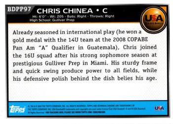 2010 Bowman Draft Picks & Prospects - Chrome Prospects #BDPP97 Chris Chinea Back