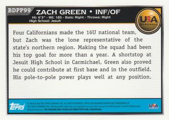 2010 Bowman Draft Picks & Prospects - Chrome Prospects #BDPP99 Zach Green Back