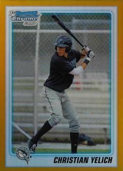2010 Bowman Draft Picks & Prospects - Chrome Prospects Gold Refractors #BDPP78 Christian Yelich Front