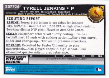 2010 Bowman Draft Picks & Prospects - Chrome Prospects Purple Refractors #BDPP26 Tyrell Jenkins Back