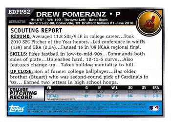 2010 Bowman Draft Picks & Prospects - Chrome Prospects Purple Refractors #BDPP82 Drew Pomeranz Back