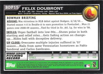 2010 Bowman Draft Picks & Prospects - Chrome Purple Refractors #BDP15 Felix Doubront Back