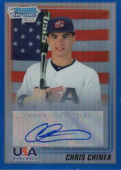 2010 Bowman Draft Picks & Prospects - Chrome USA Baseball Autographs Blue Refractors #USAA-7 Chris Chinea Front