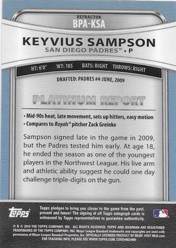 2010 Bowman Platinum - Prospect Autographs Refractors #BPA-KSA Keyvius Sampson Back