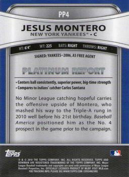 2010 Bowman Platinum - Prospects #PP4 Jesus Montero Back