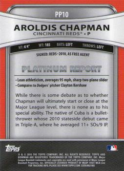 2010 Bowman Platinum - Prospects #PP10 Aroldis Chapman Back