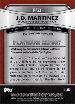 2010 Bowman Platinum - Prospects #PP23 J.D. Martinez Back