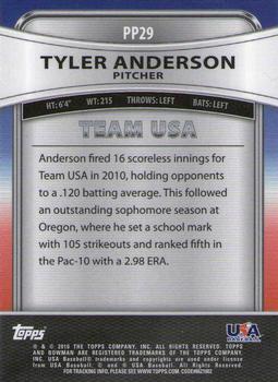 2010 Bowman Platinum - Prospects #PP29 Tyler Anderson Back