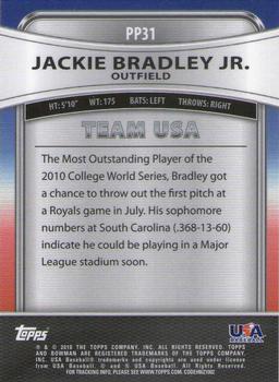 2010 Bowman Platinum - Prospects #PP31 Jackie Bradley Jr. Back