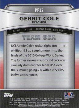 2010 Bowman Platinum - Prospects #PP32 Gerrit Cole Back