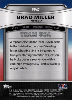 2010 Bowman Platinum - Prospects #PP42 Brad Miller Back