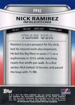 2010 Bowman Platinum - Prospects #PP45 Nick Ramirez Back