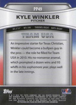 2010 Bowman Platinum - Prospects #PP49 Kyle Winkler Back