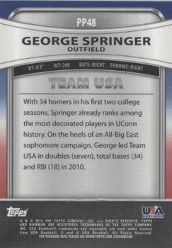 2010 Bowman Platinum - Prospects #PP48 George Springer Back
