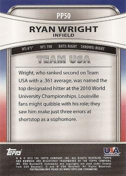 2010 Bowman Platinum - Prospects #PP50 Ryan Wright Back