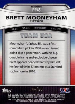 2010 Bowman Platinum - Prospects Blue Refractors #PP43 Brett Mooneyham Back