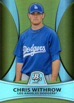 2010 Bowman Platinum - Prospects Gold Refractors Thick Stock #PP21 Chris Withrow Front