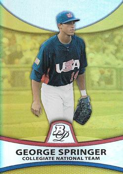2010 Bowman Platinum - Prospects Gold Refractors Thick Stock #PP48 George Springer Front