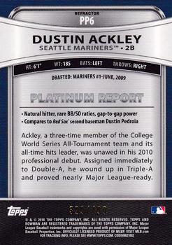2010 Bowman Platinum - Prospects Green Refractors #PP6 Dustin Ackley Back