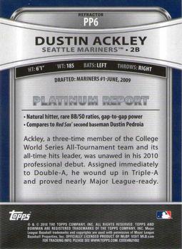 2010 Bowman Platinum - Prospects Purple Refractors #PP6 Dustin Ackley Back