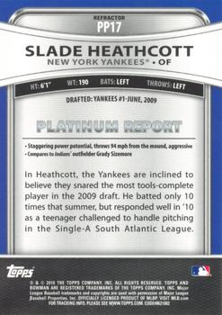 2010 Bowman Platinum - Prospects Purple Refractors #PP17 Slade Heathcott Back